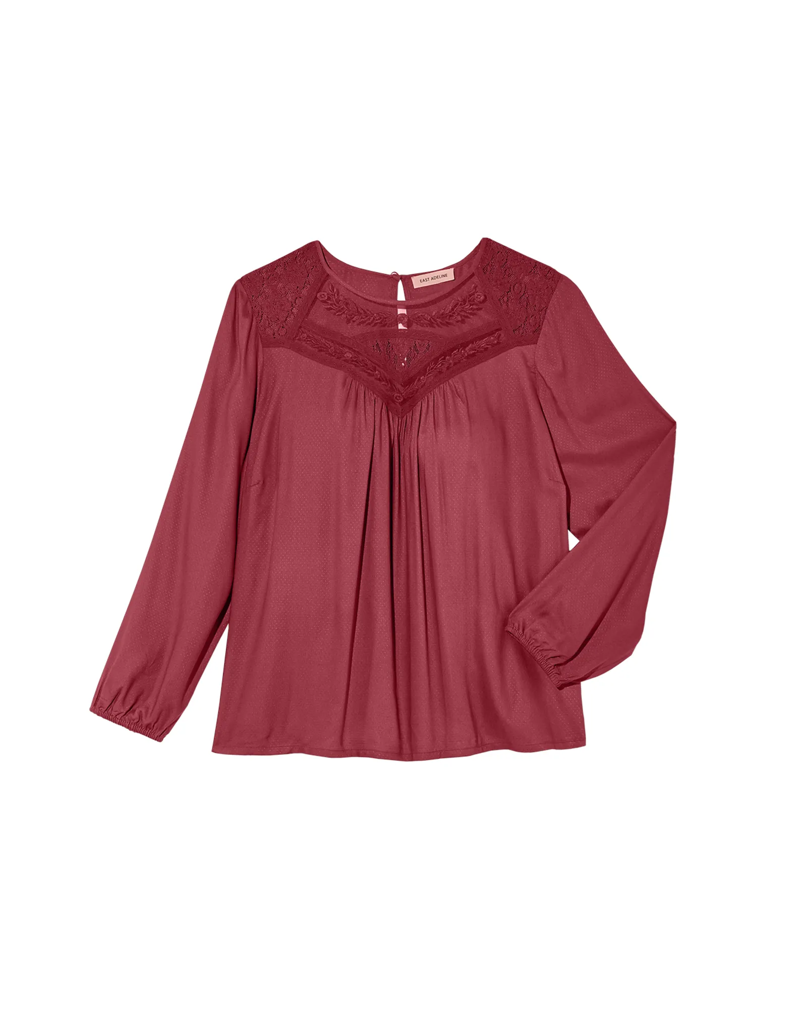 Thea Long Sleeve Textured Blouse | Burgundy