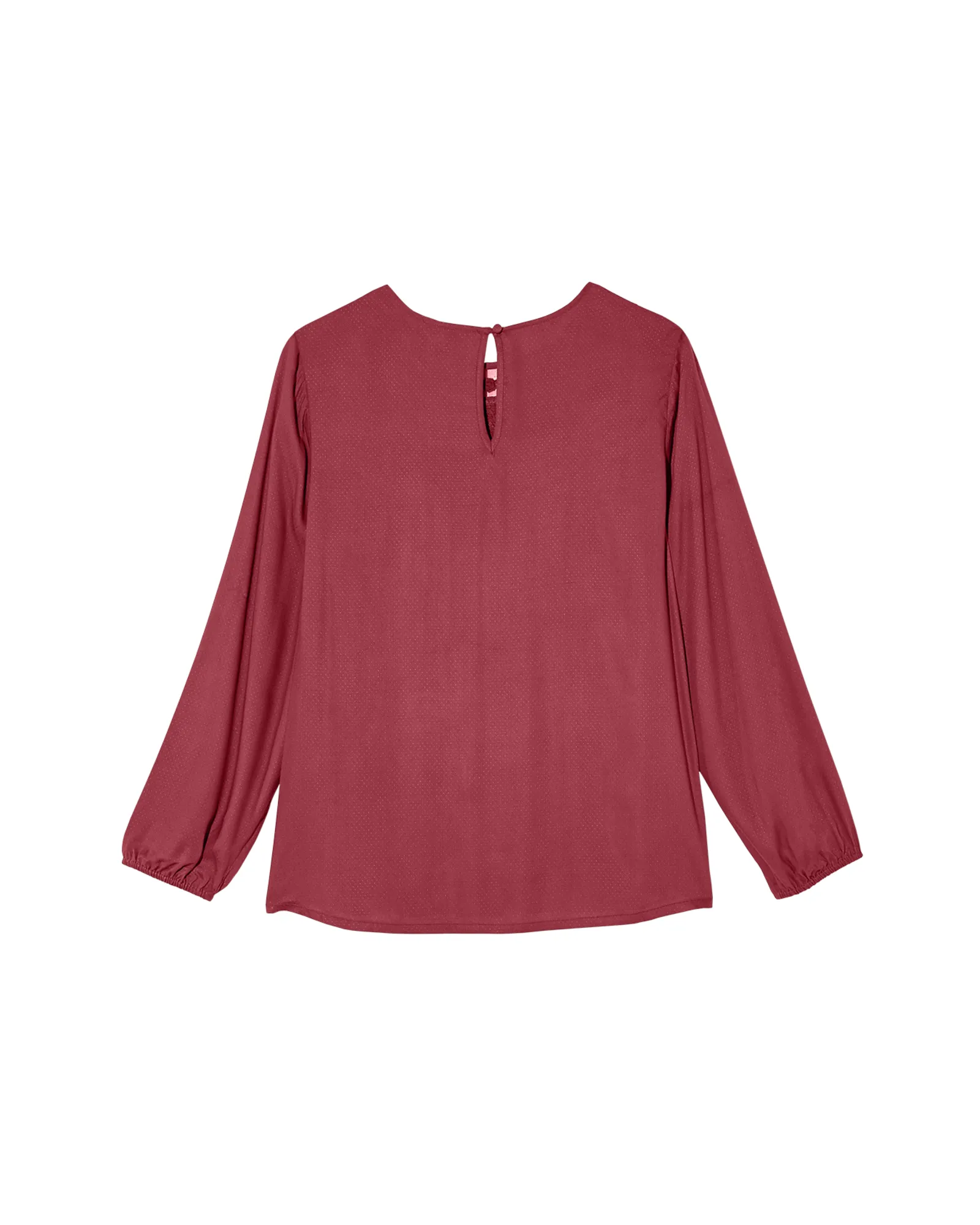 Thea Long Sleeve Textured Blouse | Burgundy