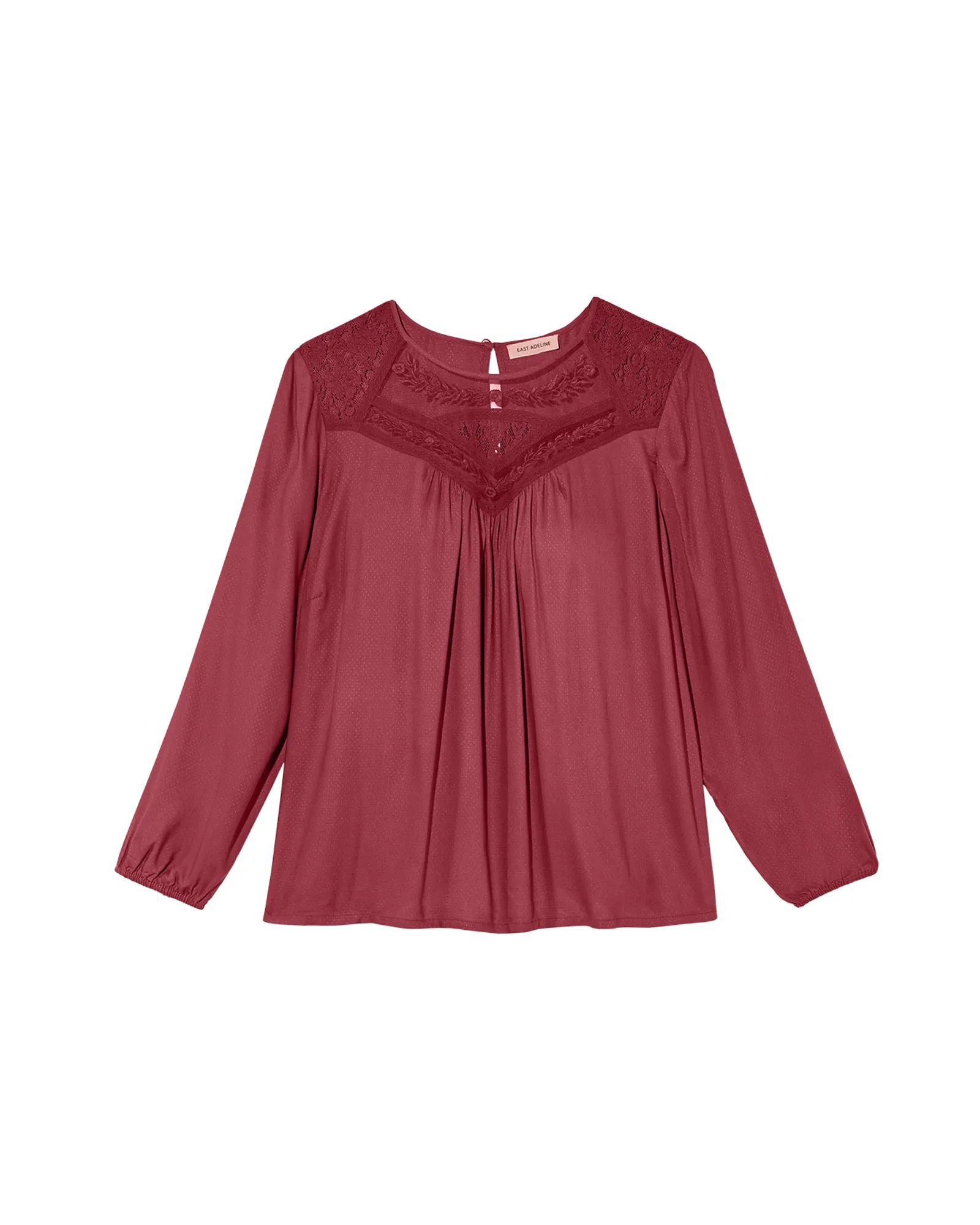 Thea Long Sleeve Textured Blouse | Burgundy