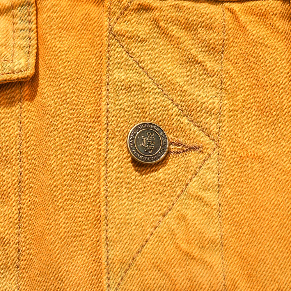 TIEDYE WASHING OVER DENIM TRUCKER JACKET TIEDYE YELLOW