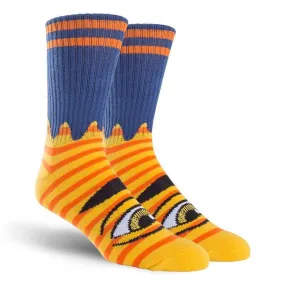 Toy Machine Skateboards  Sect Eye Stripe Yellow Rust Socks