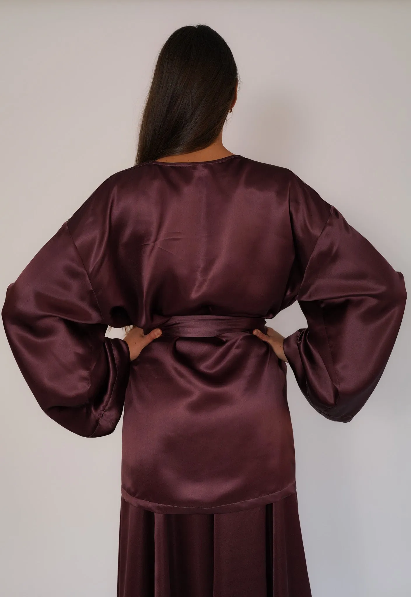 Valentina Silk Belted Kimono Blouse