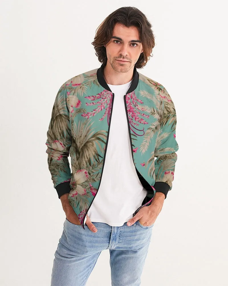 Vintage Bird & Tropical Palm Men's Bomber Jacket