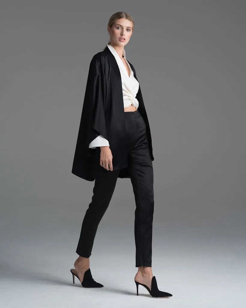 VOZ Silk Kimono in Black