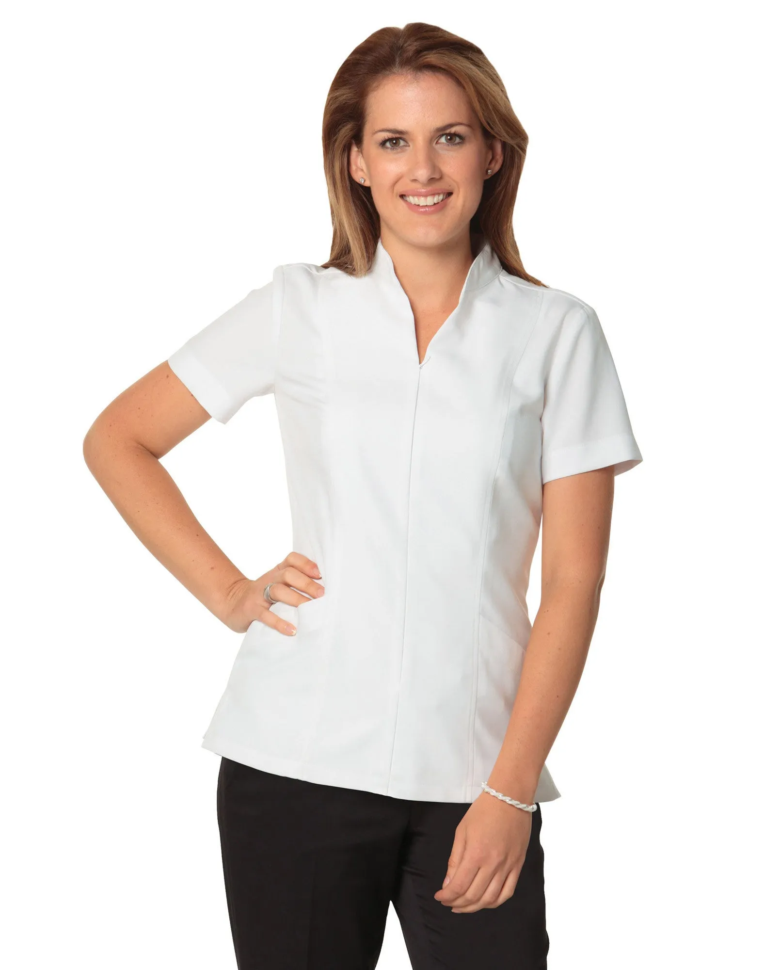 Winning Spirit Women's Full Zip Front Short Sleeve Tunic (M8636S)