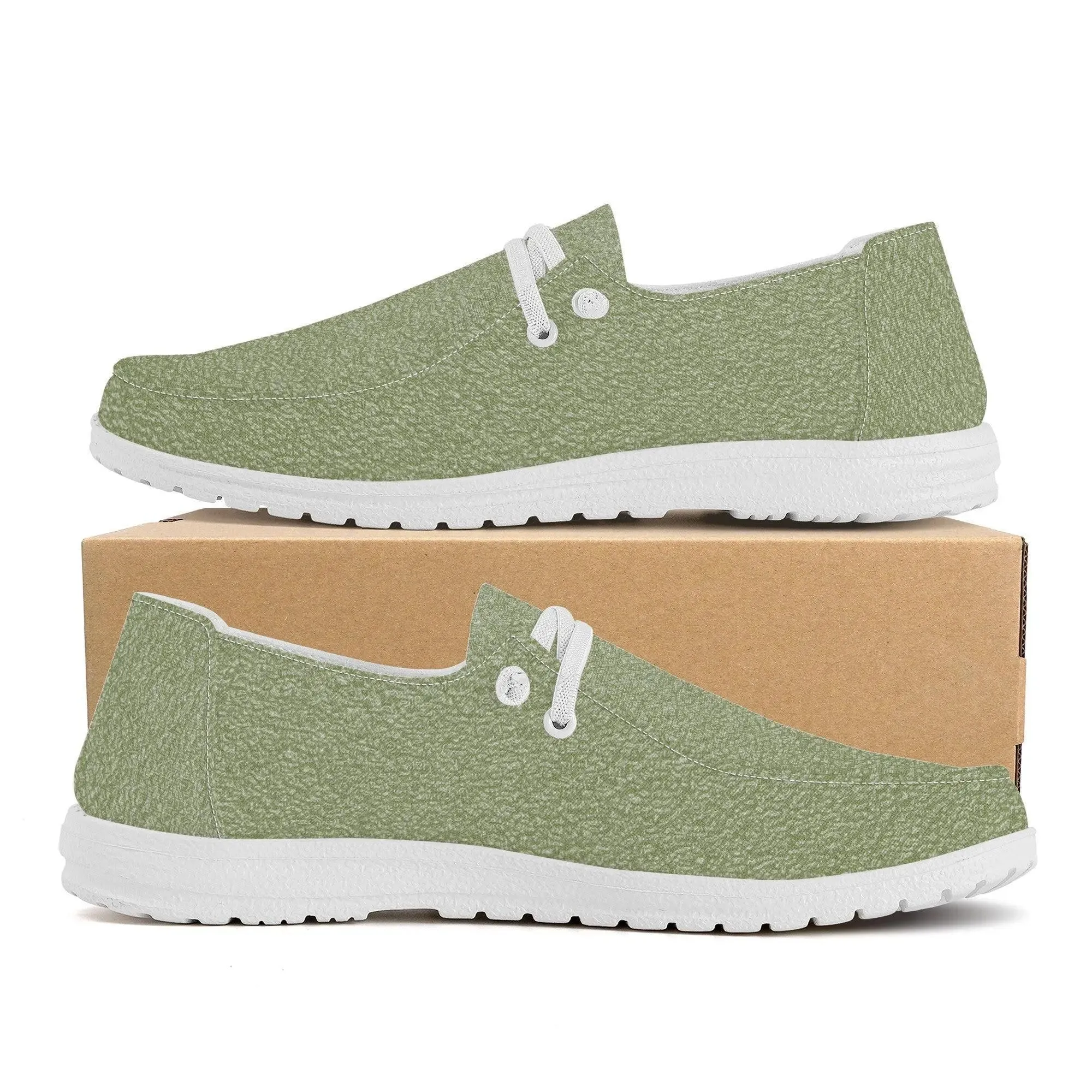 Women Canvas Loafers Slip On - Garden Green