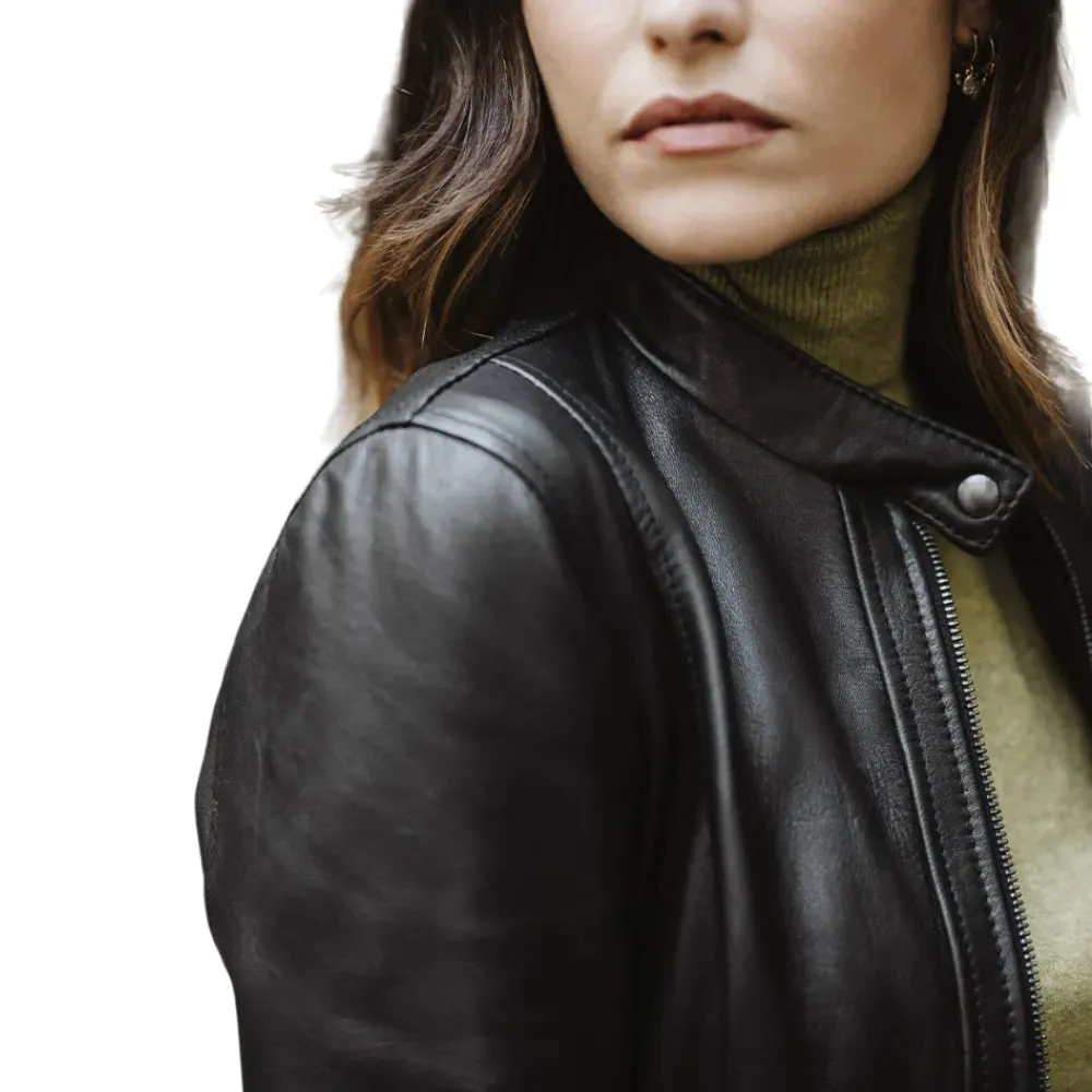 Womens Black Lamb Leather Jacket