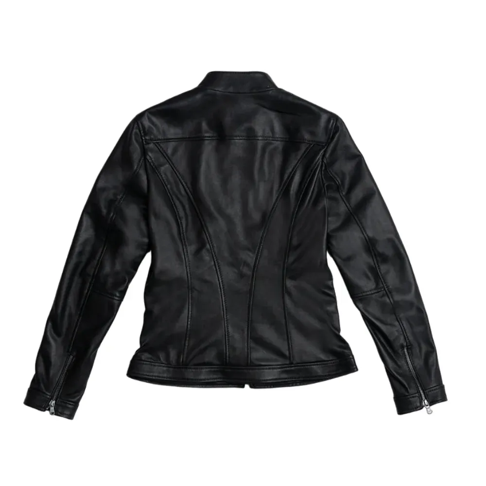 Womens Black Lamb Leather Jacket