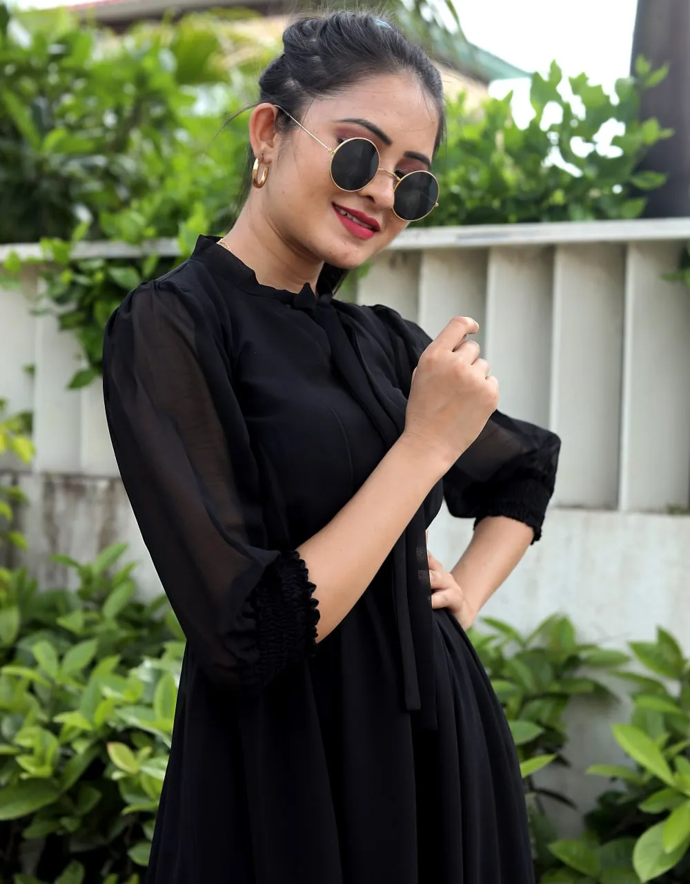 Women's Black Tunic with a Fashionable Flair