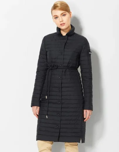 Women's Spring Windproof Cotton-Padded Quilted Long Coat