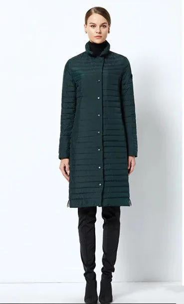 Women's Spring Windproof Cotton-Padded Quilted Long Coat