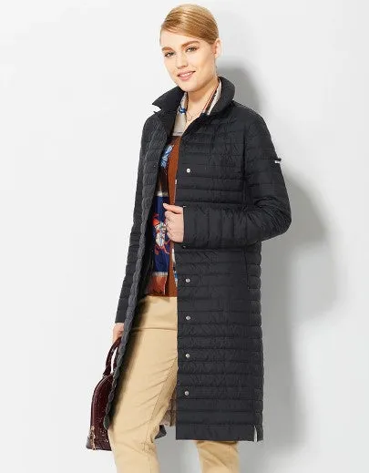 Women's Spring Windproof Cotton-Padded Quilted Long Coat