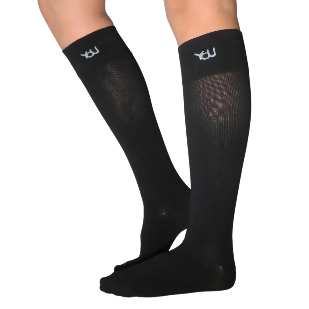 YoU Compression® Black Knee High 30-40 mmHg